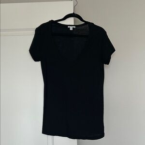James Perse Black Scoop Neck T-Shirt